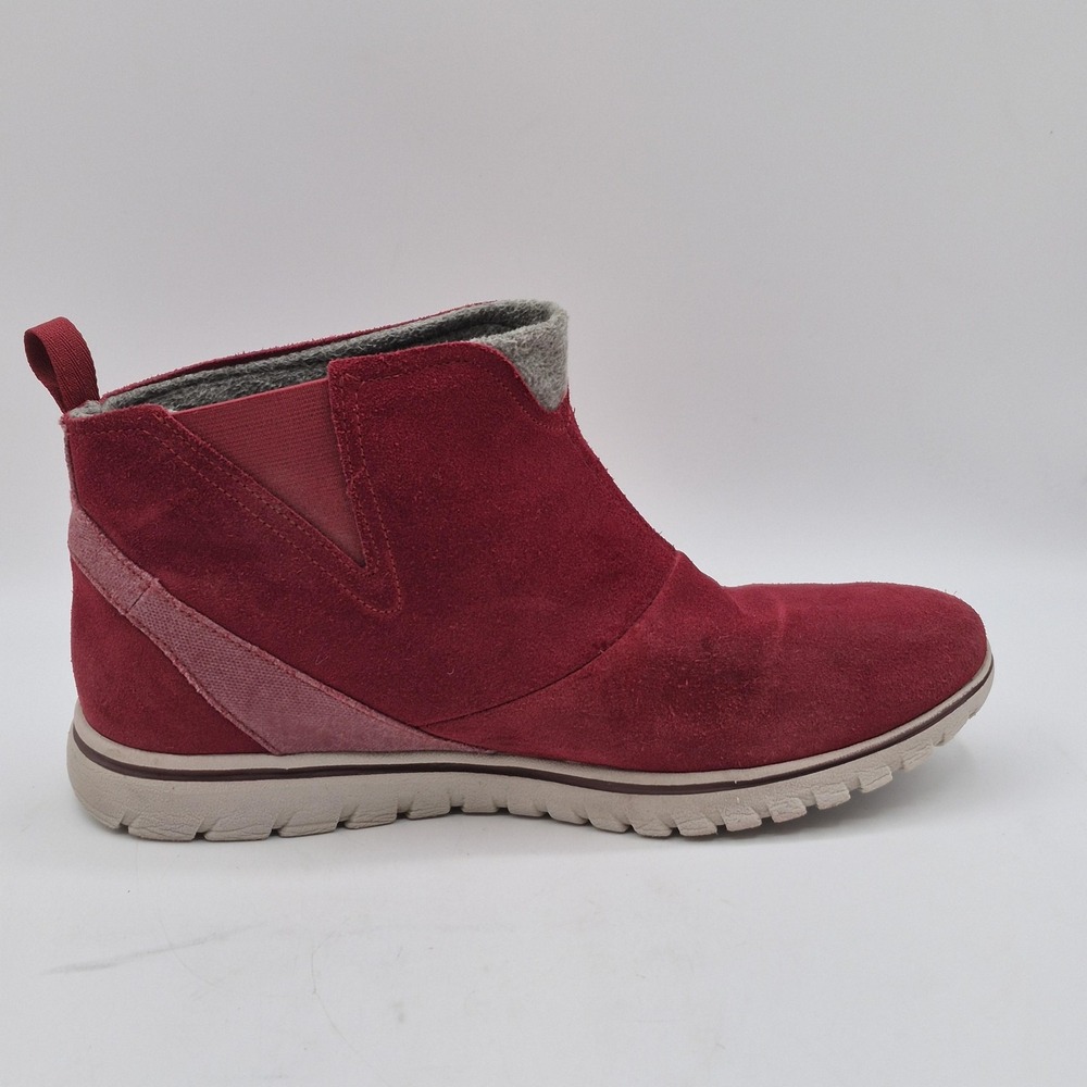 Sorel‎ Boots Womens Size 11 Red Suede Ankle Slip On Fleece Lined Warm NL2746-611 - Picture 2 of 11